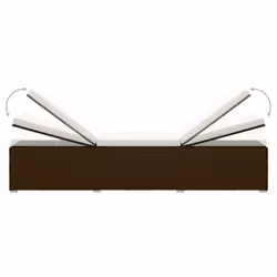 VidaXL 46226 sedia da esterno Salone Seduta imbottita Rattan sintetico, Acciaio Marrone, Crema, Bianco - Vista aggiuntiva 7