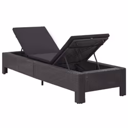VidaXL 46237 sedia da esterno Salone Seduta imbottita Rattan sintetico, Acciaio Nero - Vista aggiuntiva 5