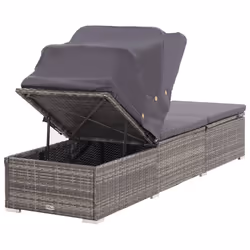 VidaXL 46248 sedia da esterno Salone Seduta imbottita Rattan sintetico, Acciaio Grigio - Vista aggiuntiva 5