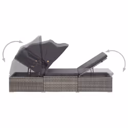 VidaXL 46248 sedia da esterno Salone Seduta imbottita Rattan sintetico, Acciaio Grigio - Vista aggiuntiva 6