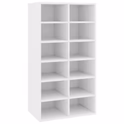 vidaXL Scarpiera Bianca 54x34x100,5 cm in Legno Multistrato - Vista aggiuntiva 2