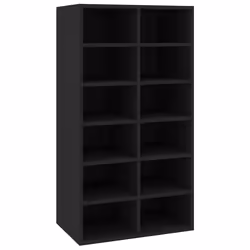 vidaXL Scarpiera Nera 54x34x100,5 cm in Legno Multistrato - Vista aggiuntiva 2