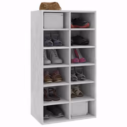 vidaXL Scarpiera Grigio Cemento 54x34x100,5 cm in Legno Multistrato - Vista aggiuntiva 3