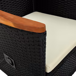 VidaXL 47675 sedia da esterno Terrazzo Seduta imbottita Legno di acacia, Rattan sintetico, Acciaio Crema, Bianco - Vista aggiuntiva 5