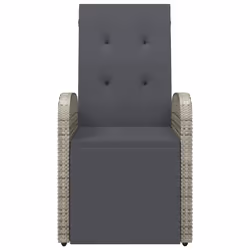 VidaXL 47677 sedia da esterno Terrazzo Seduta imbottita Rattan sintetico, Acciaio Grigio - Vista aggiuntiva 3