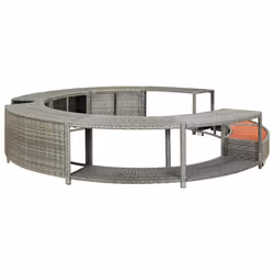 vidaXL Bordo per Vasca da Spa in Polyrattan Grigio - Vista aggiuntiva 2