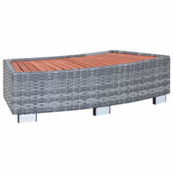 vidaXL Scalino per Spa Grigio in Polyrattan 92x45x25 cm - Vista aggiuntiva 2