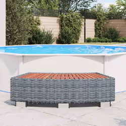 vidaXL Scalino per Spa Grigio in Polyrattan 92x45x25 cm - Vista aggiuntiva 3