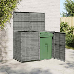 vidaXL Copribidone Rifiuti Doppio in Polyrattan Antracite 148x77x111cm