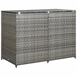 vidaXL Copribidone Rifiuti Doppio in Polyrattan Antracite 148x77x111cm - Vista aggiuntiva 2
