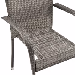 VidaXL 46464 sedia da esterno Terrazzo Rattan sintetico, Acciaio Grigio - Vista aggiuntiva 8