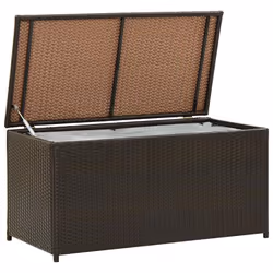vidaXL Baule da Giardino in Polyrattan 100x50x50 cm Marrone - Vista aggiuntiva 2