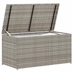 Baule da Giardino in Polyrattan 100x50x50 cm Grigiocod mxl 80328
