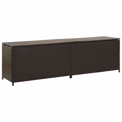vidaXL Baule da Giardino in Polyrattan 200x50x60 cm Marrone - Vista aggiuntiva 2