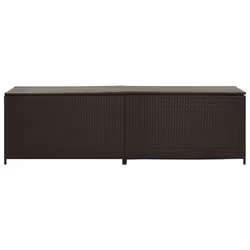 vidaXL Baule da Giardino in Polyrattan 200x50x60 cm Marrone - Vista aggiuntiva 3