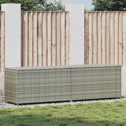 vidaXL Baule da Giardino in Polyrattan 200x50x60 cm Grigio