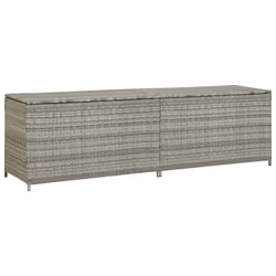 vidaXL Baule da Giardino in Polyrattan 200x50x60 cm Grigio - Vista aggiuntiva 2
