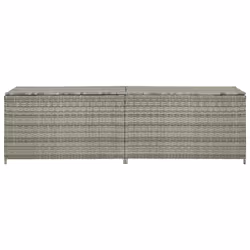 vidaXL Baule da Giardino in Polyrattan 200x50x60 cm Grigio - Vista aggiuntiva 3