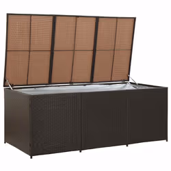 Baule da Giardino in Polyrattan 180x90x70 cm Marronecod mxl 73058 - Vista aggiuntiva 3