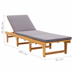 VidaXL 46491 sedia da esterno Salone Seduta imbottita Legno di acacia Grigio - Vista aggiuntiva 8