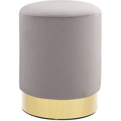 Sgabello Grigio Chiaro e Oro in Velluto - Vidaxl