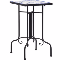 Questo tavolino da esterno ha un piano in mosaico resistente alle intemperie ed eleganti gambe curve. Diventerà sicuramente u ...
