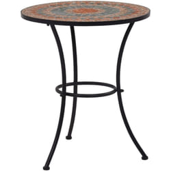 Tavolino da Bistrot per esterni con Mosaico in Ceramica da 60 cm vari colori colore : Arancione