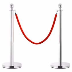 vidaXL Set Transenne Separacode VIP 3 pz in Acciaio Inox Argento - Vista aggiuntiva 2