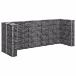 vidaXL Gabbione per Bidoni in Acciaio Zincato 320x100x120 cm - Vista aggiuntiva 3