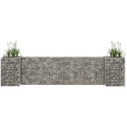 Vidaxl - Gabbione Fioriera ad 'h' in Filo di Acciaio 260x40x60 cm 5328
