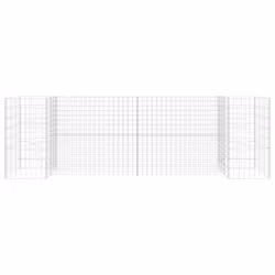 vidaXL Gabbione Fioriera ad "H" in Filo di Acciaio 260x40x80 cm - Vista aggiuntiva 3