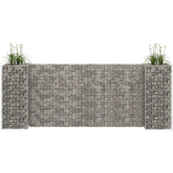 Gabbione Fioriera ad 'h' in Filo di Acciaio varie dimensioni dimensioni : 260 x 40 x 100 cm