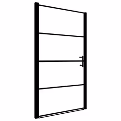 vidaXL Porta per Doccia in Vetro Temperato 81x195 cm Nera - Vista aggiuntiva 2