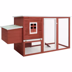 Questa gabbia per polli in legno offre un luogo ampio e accogliente. Realizzato in legno di pino di alta qualità, il pollaio ...