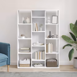 vidaXL Libreria/Divisorio Bianco 100x24x140 cm in Legno Multistrato - Vista aggiuntiva 3
