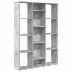 vidaXL Libreria/Divisorio Grigio Cemento 100x24x140 cm in Multistrato - Vista aggiuntiva 2