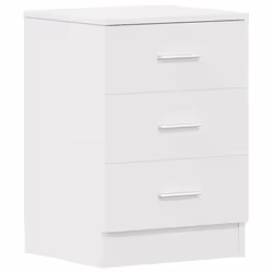 vidaXL Comodino Bianco 38x35x56 cm in Legno Ingegnerizzato - Vista aggiuntiva 2