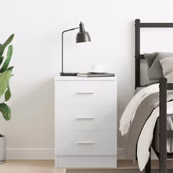 vidaXL Comodino Bianco 38x35x56 cm in Legno Ingegnerizzato - Vista aggiuntiva 3