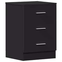 vidaXL Comodino Nero 38x35x56 cm in Legno Multistrato - Vista aggiuntiva 2
