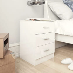 Vidaxl - Comodino da Camera da Letto, Tavolino da notte Bianco Lucido 38x35x56 cm in Truciolato