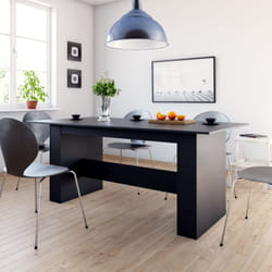 Vidaxl - Tavolo da Pranzo Nero 180x90x76 cm in Legno Multistrato