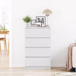 vidaXL Credenza Bianca 60x35x98,5 cm in Legno Multistrato - Vista aggiuntiva 3