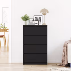vidaXL Credenza Nera 60x35x98,5 cm in Legno Multistrato - Vista aggiuntiva 3