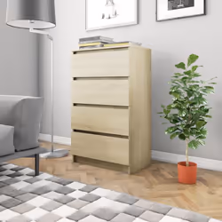 Colour: Sonoma oak Dimensions: 60 x 35 x 98.5 cm (W x D x H) Material: Chipboard With 4 drawers Easy to clean This sideboard, ...