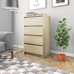 Contemporary sideboard wooden chest of drawers with 4 drawers 60x35x98,5 cm various colors colore : rovere