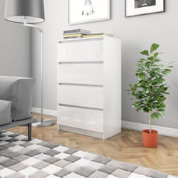 Credenza, Madia per salotto Moderna Bianco Lucido 60x35x98, 5 cm in Legno Compensato vidaXL