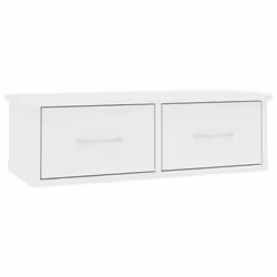 vidaXL Scaffale con Cassetti a Parete Bianco 60x26x18,5 cm Multistrato - Vista aggiuntiva 2