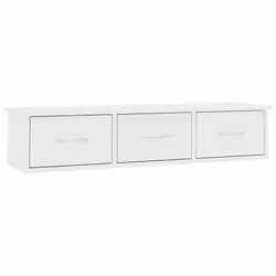 vidaXL Scaffale con Cassetti a Parete Bianco 88x26x18,5 cm Multistrato - Vista aggiuntiva 2