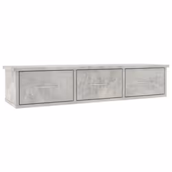 vidaXL Scaffale Cassetti Parete Grigio Cemento 88x26x18,5 Multistrato - Vista aggiuntiva 2