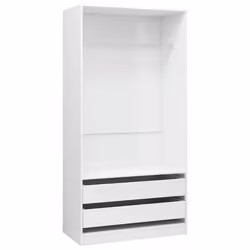 vidaXL Armadio Bianco Lucido 100x50x200 cm in Legno Multistrato - Vista aggiuntiva 2